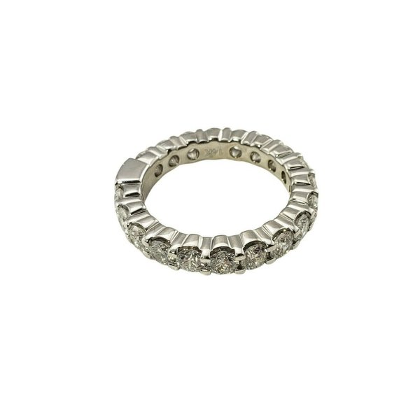 Vintage 14 Karat White Gold Diamond Eternity Band Ring Size 7.25 #11208 - Picture 5 of 9